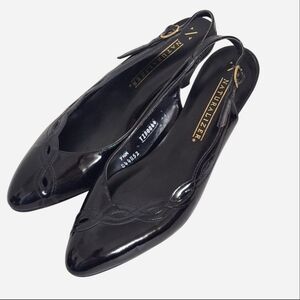 Naturalizer Estada Black Patent Leather Slingback 2” Heels Womens Size 7.5 M